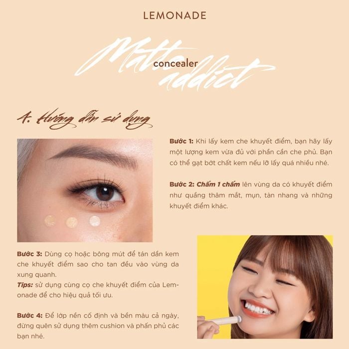 Kem Che Khuyết Điểm Kiềm Dầu Lemonade Matte Addict Concealer