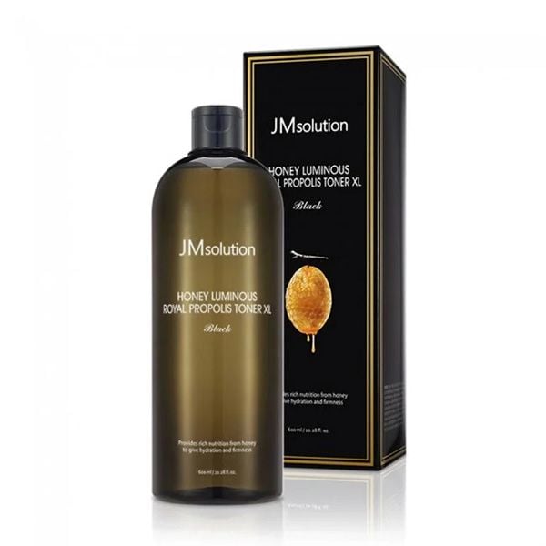 [600ml] Nước Hoa Hồng JMsolution Dưỡng Ẩm Sâu, Đàn Hồi Da Chiết Xuất Mật Ong Honey Luminous Royal Propolis Toner XL (BLACK)