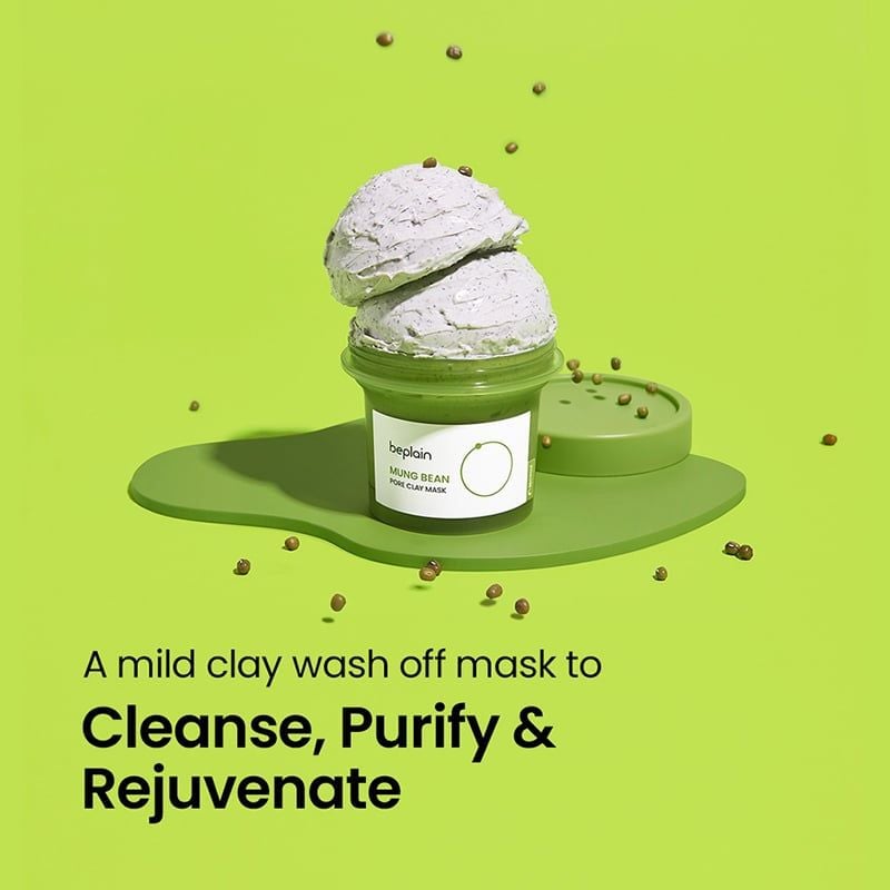 Mặt Nạ Đất Sét Beplain Thu Nhỏ Lỗ Chân Lông, Giảm Mụn Đầu Đen Mung Bean Pore Clay Mask 120ml