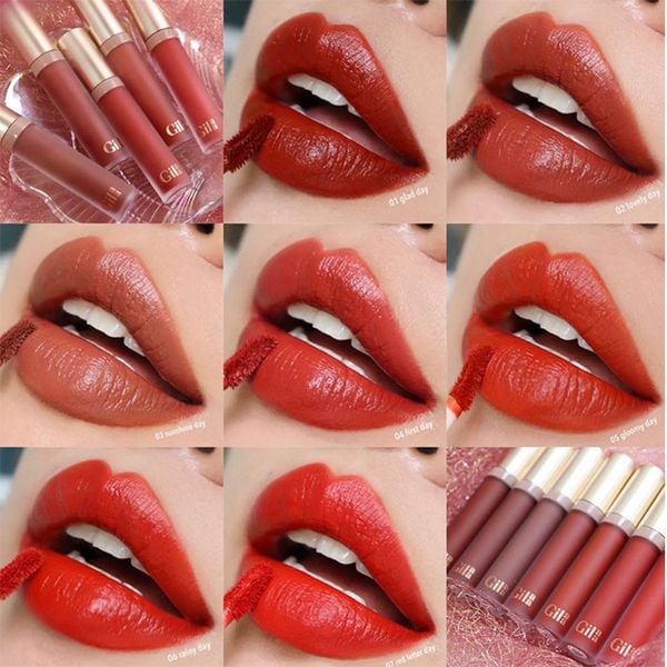  Son Kem Glamrr Q Mịn Lì, Lâu Trôi, Mịn Mượt Nhẹ Môi Long Wear Lip Cream 5g 