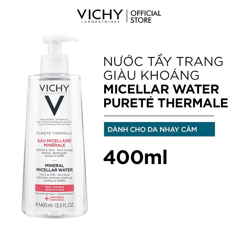 Nước Tẩy Trang Giàu Khoáng Chất Làm Sạch Sâu Và Dịu Da Vichy Purete Thermale Mineral Micellar Water Sensitive Skin 100ml