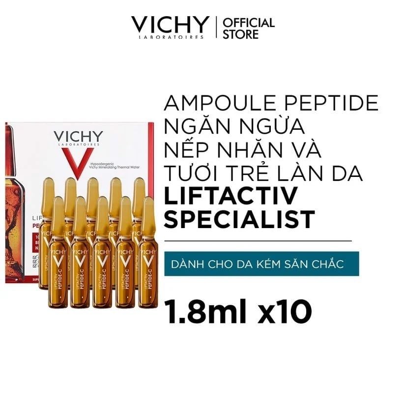 [Hộp 10 Ống] Serum Vichy Dưỡng Chất Peptide C Cô Đặc Trẻ Hóa Da Vichy Liftactiv Specialist Peptide-C Anti-Ageing