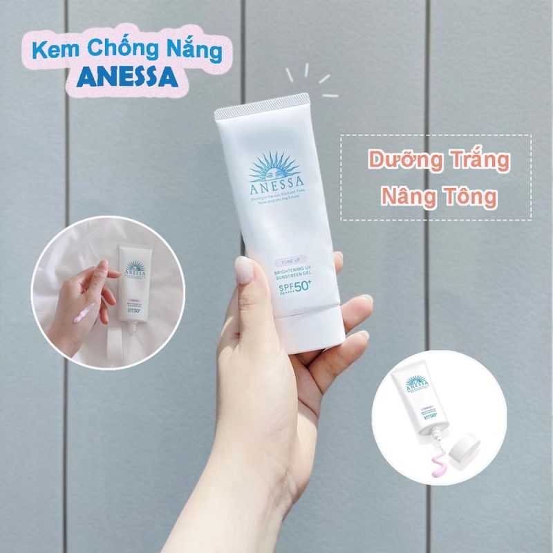 Gel Chống Nắng Dưỡng Trắng, Nâng Tông Anessa Tone Up Brightening UV Sunscreen Gel SPF50+/PA++++ 90g