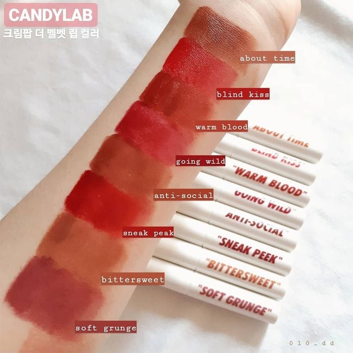 Son Kem Siêu Lì, Chống Trôi Candylab Creampop The Velvet Lip Color 4.5g