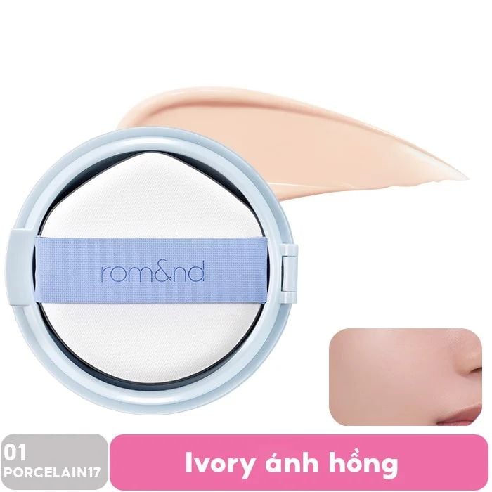 [VE-EASY] Phấn Nước Trang Điểm Che Phủ Tự Nhiên, Căng Bóng Thuần Chay Romand Bare Water Cushion SPF38/PA++++ 20g