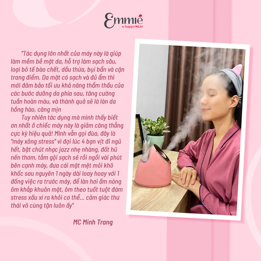 Máy Xông Mặt Cấp Ẩm Sâu Nano Ion Emmié By HappySkin Nano Ionic Facial Steamer & Humidifier