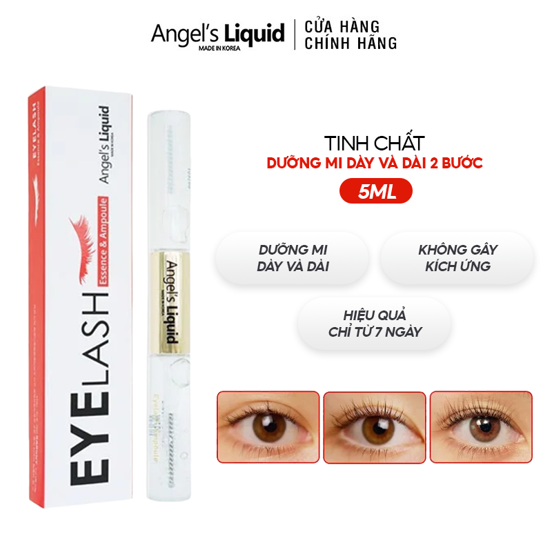 Tinh Chất Dưỡng Mi Dày Và Dài 2 Bước Angel's Liquid Eyelash Essence & Ampoule 5ml