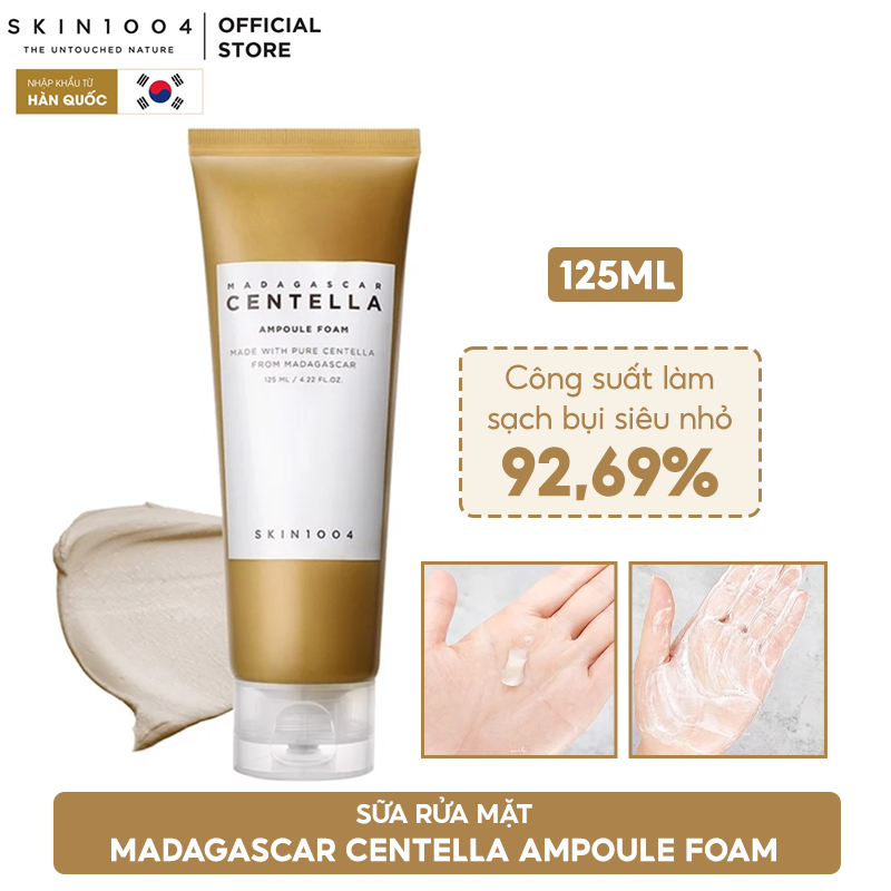 Sữa Rữa Mặt Tạo Bọt Làm Sạch Sâu, Dịu Nhẹ Chiết Xuất Rau Má Skin1004 Madagascar Centella Ampoule Foam 125ml