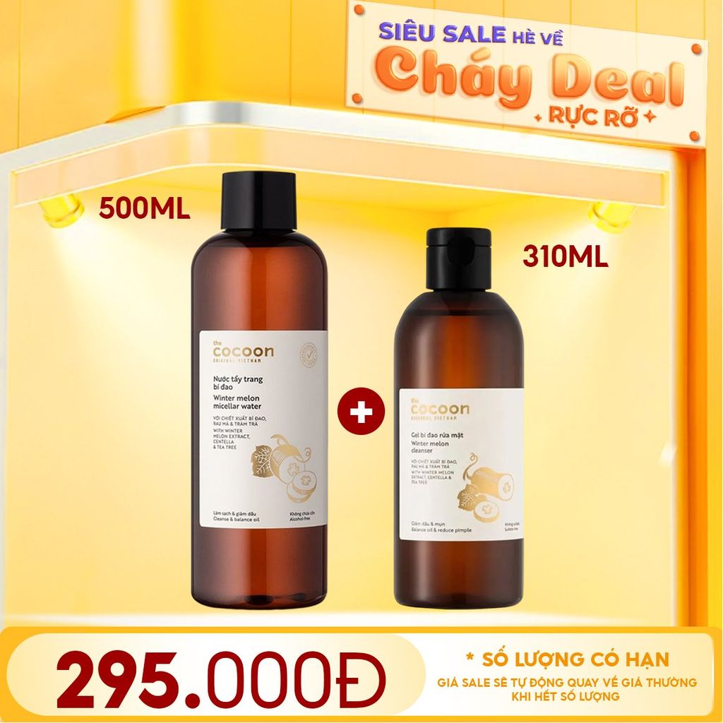 Nước Tẩy Trang Cocoon Bí Đao Thuần Chay Làm Sạch Dịu Nhẹ Winter Melon Micellar Water