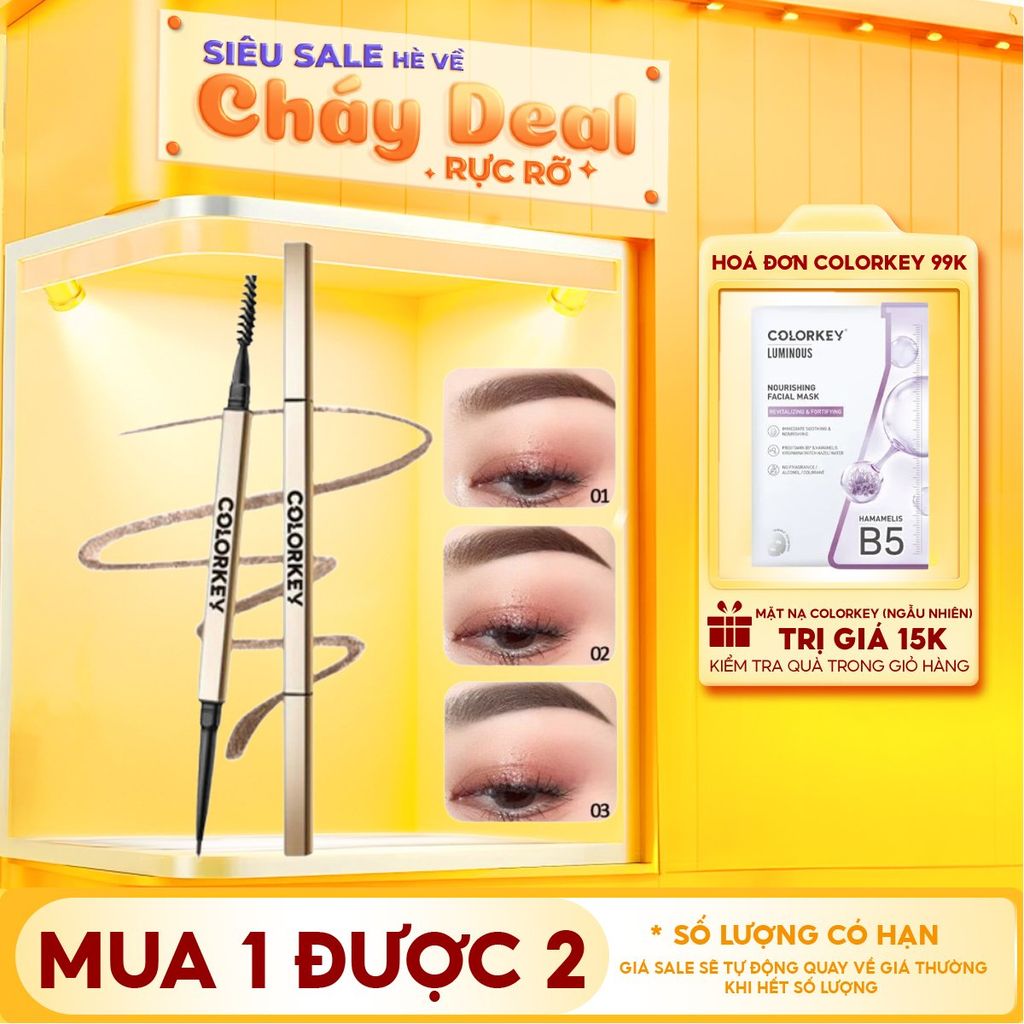 Chì Kẻ Mày Hai Đầu Lâu Trôi Colorkey The Rapid Eyebrow Pencil 0.07g