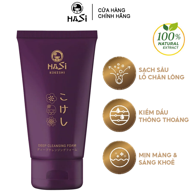 [100ml] Sữa Rửa Mặt Hasi Sáng Da, Làm Sạch Sâu Deep Cleansing Foam