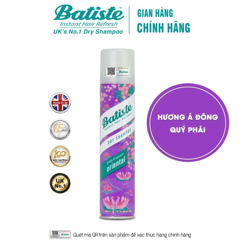 Dầu Gội Khô Giúp Làm Sạch, Tóc Bồng Bềnh Batiste Dry Shampoo 200ml