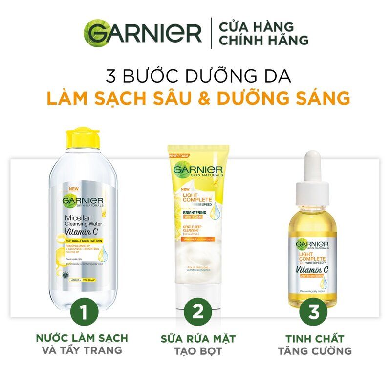 Sữa Rửa Mặt Tạo Bọt Hỗ Trợ Dưỡng Sáng Da Garnier Light Complete Brightening Whip Foam 100ml