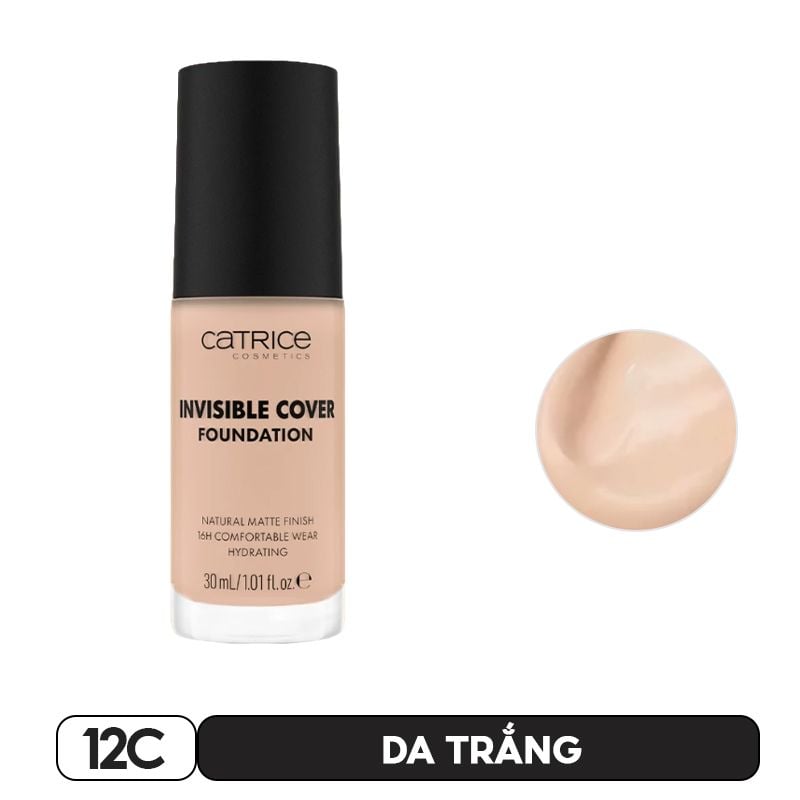 Kem Nền Kiềm Dầu, Mịn Lì Catrice Invisible Cover Foundation 30ml