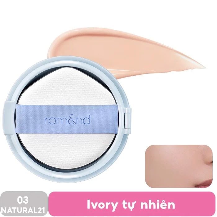 [VE-EASY] Phấn Nước Trang Điểm Che Phủ Tự Nhiên, Căng Bóng Thuần Chay Romand Bare Water Cushion SPF38/PA++++ 20g