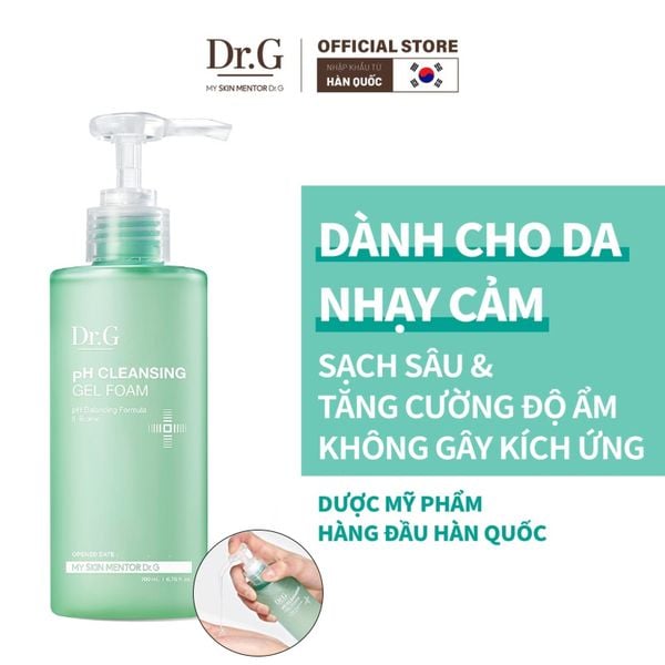  Sữa Rửa Mặt Dr.G Dạng Gel Tạo Bọt Dịu Nhẹ, Làm Sạch Sâu, Cấp Ẩm, Cho Da Nhạy Cảm pH Cleansing Gel Foam 200ml 