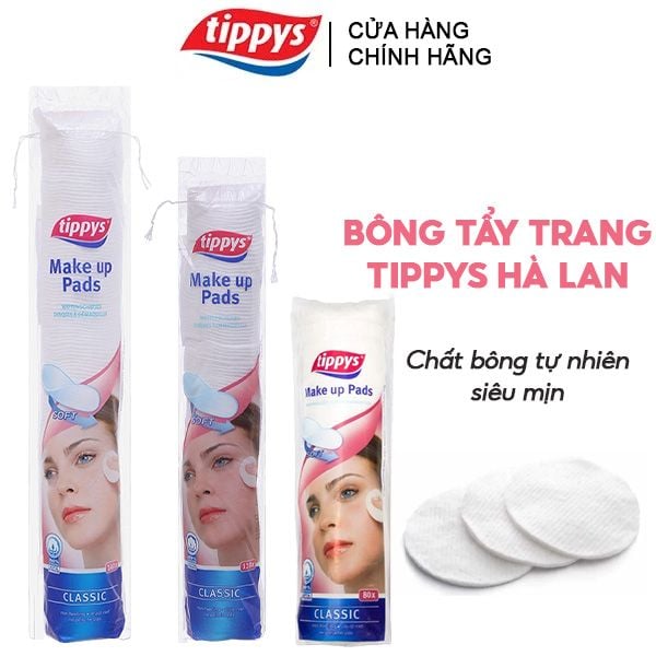 Bông Tẩy Trang Tippys Classic Make Up Pads (80/120/140 Miếng)