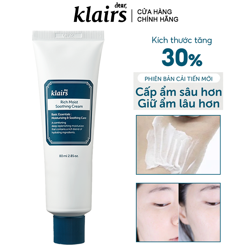 Kem Dưỡng Ẩm Chuyên Sâu Klairs Rich Moist Soothing Cream 80ml