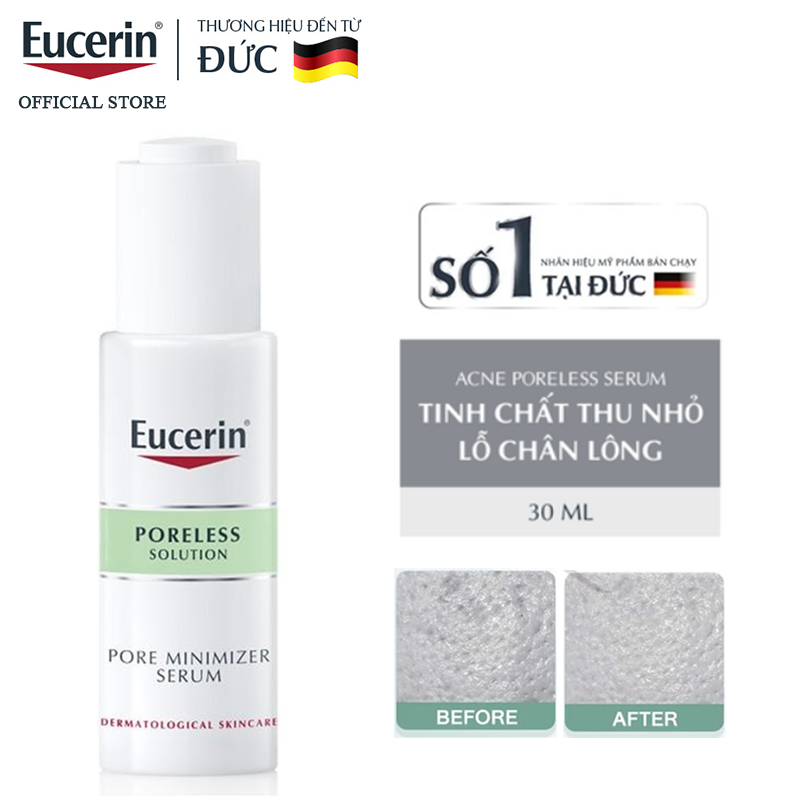 Serum Eucerin Hỗ Trợ Giảm Mụn, Thu Nhỏ Lỗ Chân Lông Poreless Solution Pore Minimizer Serum 30ml