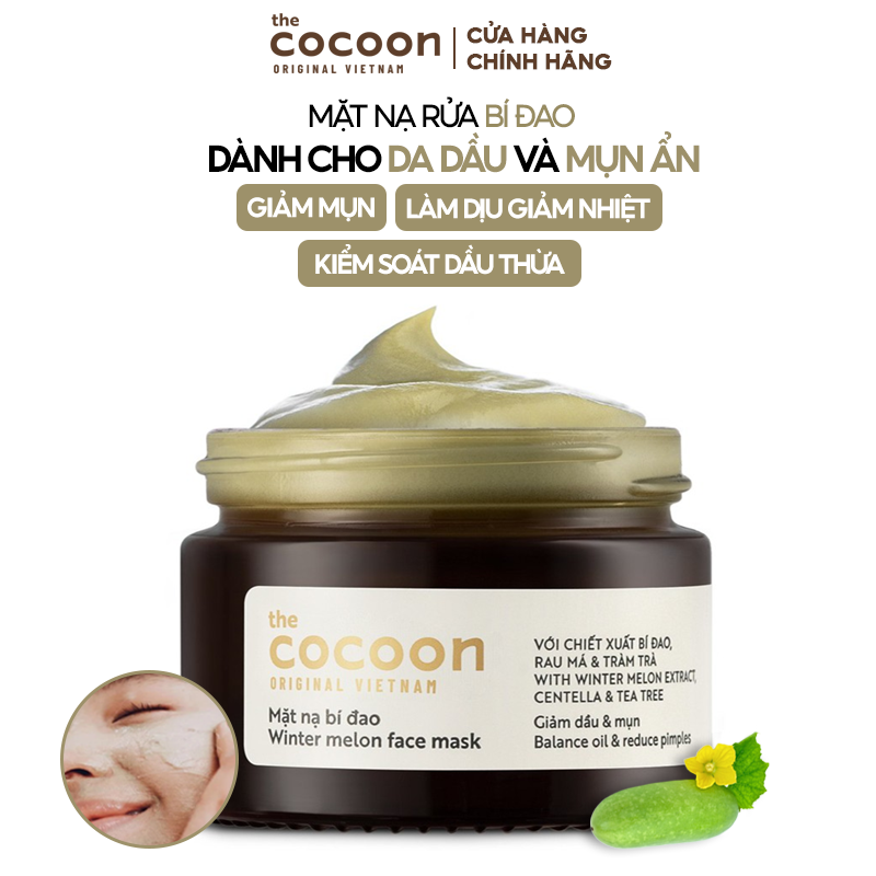 Mặt Nạ Rửa Cocoon Bí Đa Hỗ Trợ Giảm Dầu Và Mụn Winter Melon Face Mask