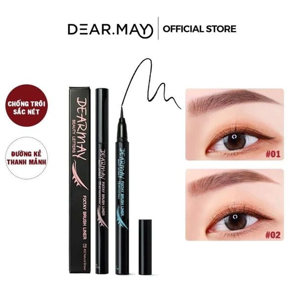 Bút Kẻ Mắt Dạ Chống Trôi Dearmay Fixtay Brush Liner 0.5g