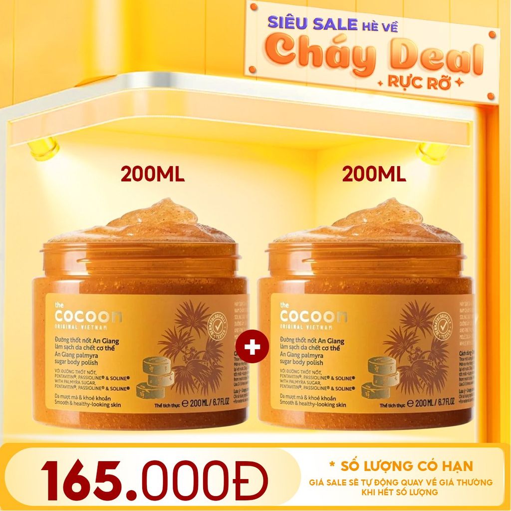 Tẩy Da Chết Body Cocoon Làm Đều Màu Da Và Dưỡng Mịn Da Chiết Xuất Cà Phê Dak Lak, Đường Thốt Nốt An Giang Body Polish