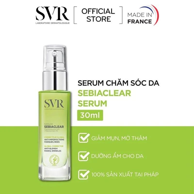 Serum SVR Tinh Chất Giảm Mụn Làm Mờ Thâm Sạm Và Mềm Mịn Da SVR Sebiaclear Serum 30ml