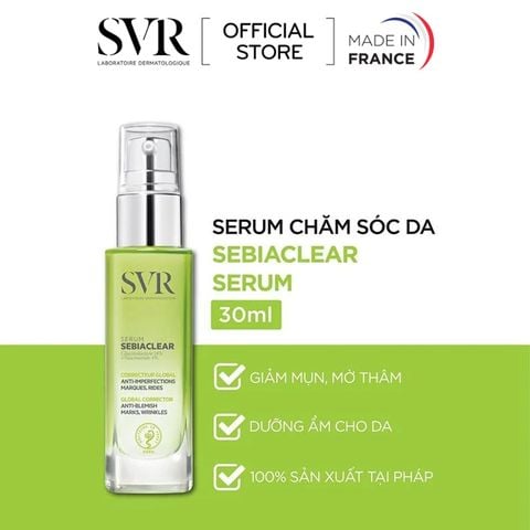 Serum SVR Tinh Chất Hỗ Trợ Giảm Mụn Làm Mờ Thâm Sạm Và Mềm Mịn Da SVR Sebiaclear Serum 30ml