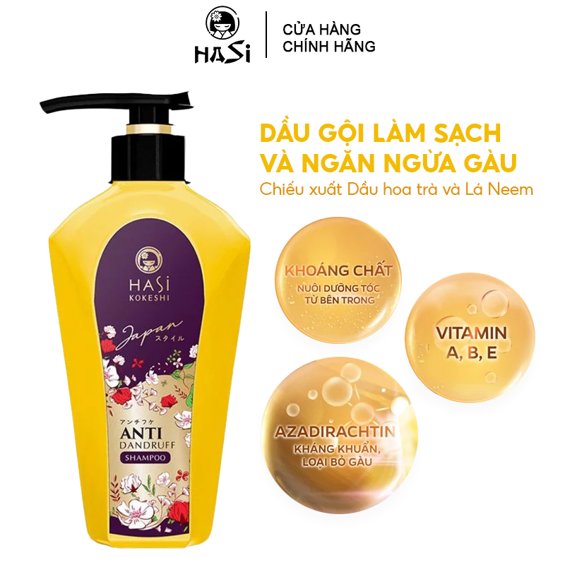 [450g] Dầu Gội Hasi Làm Sạch Và Ngăn Ngừa Gàu Anti Dandruff