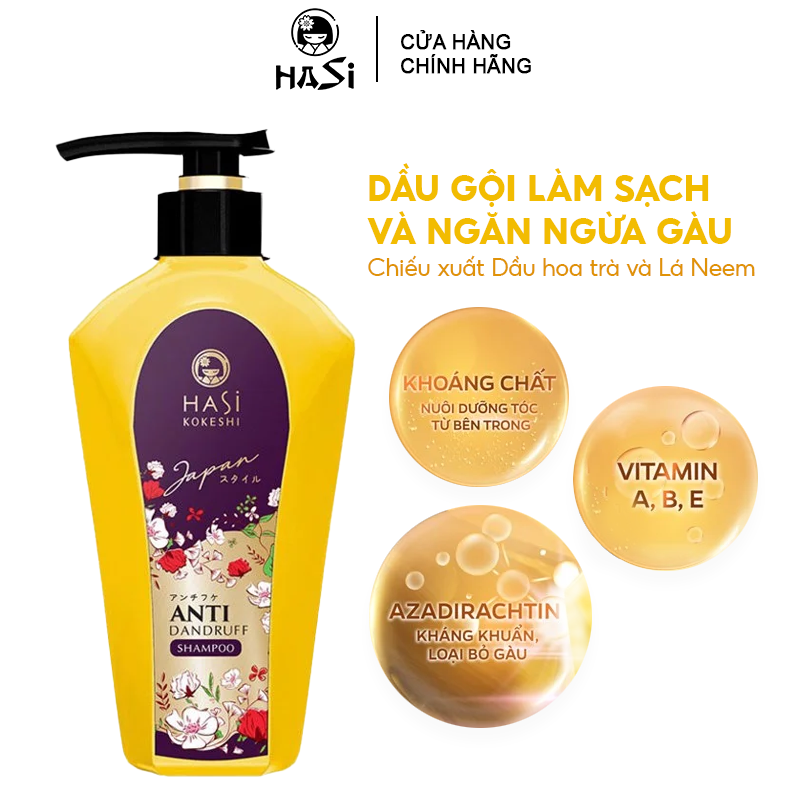 [450g] Dầu Gội Làm Sạch Và Ngăn Ngừa Gàu Hasi Anti Dandruff