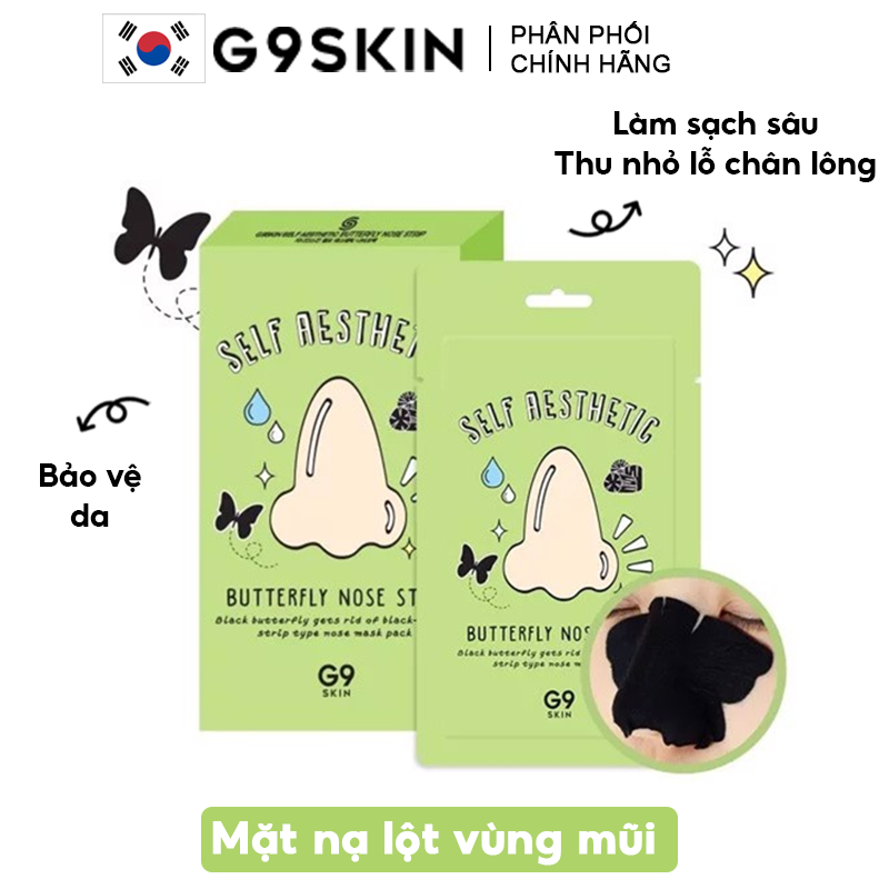 [1 Miếng] Mặt Nạ Lột Vùng Mũi Giúp Làm Sạch Sâu , Chăm Sóc Lỗ Chân Lông G9Skin Self Aesthetic Butterfly Nose Strip