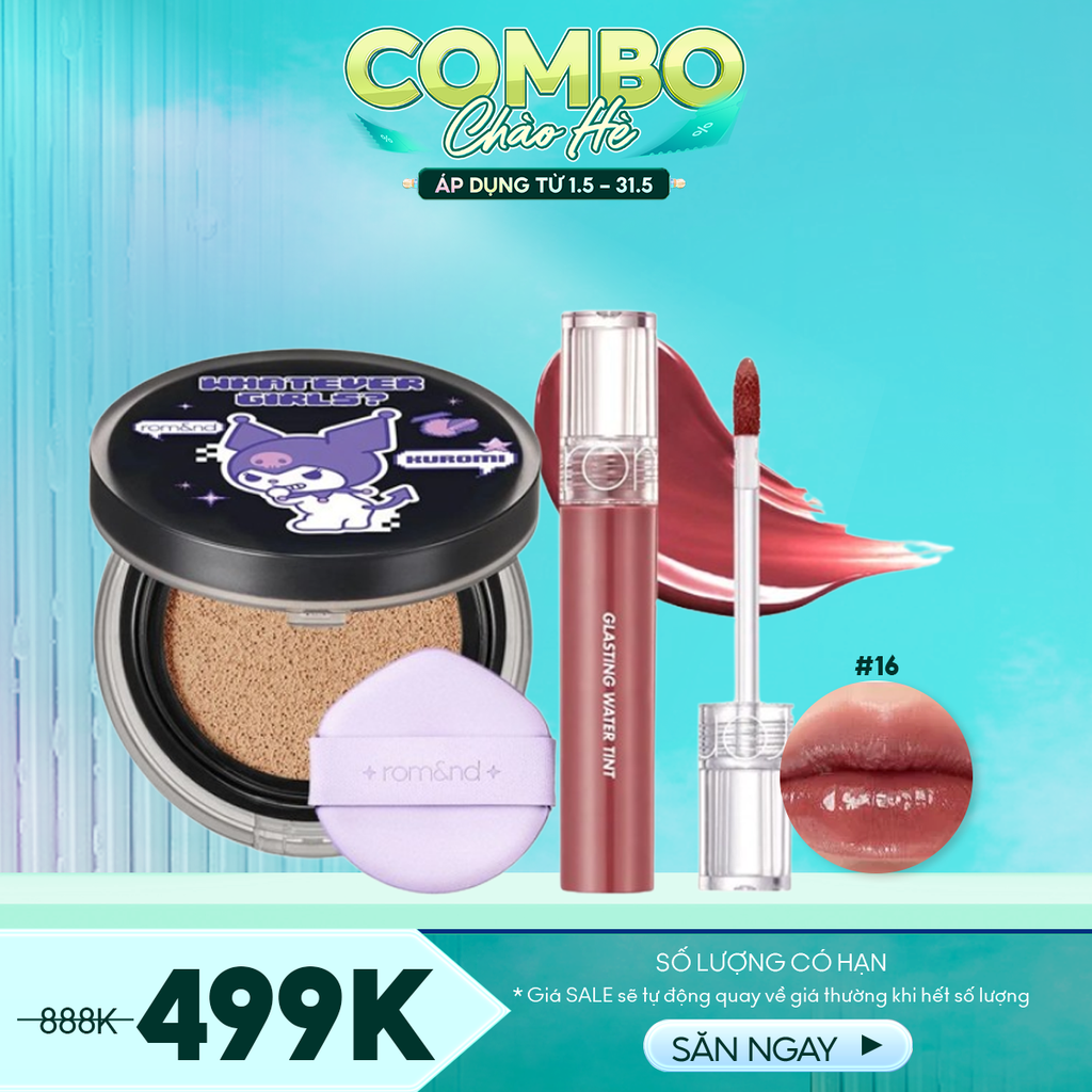 Combo Romand 4 - 2 Sản Phẩm (Cushion Kuromi Romand #03 + Son Tint Bóng Romand #16)