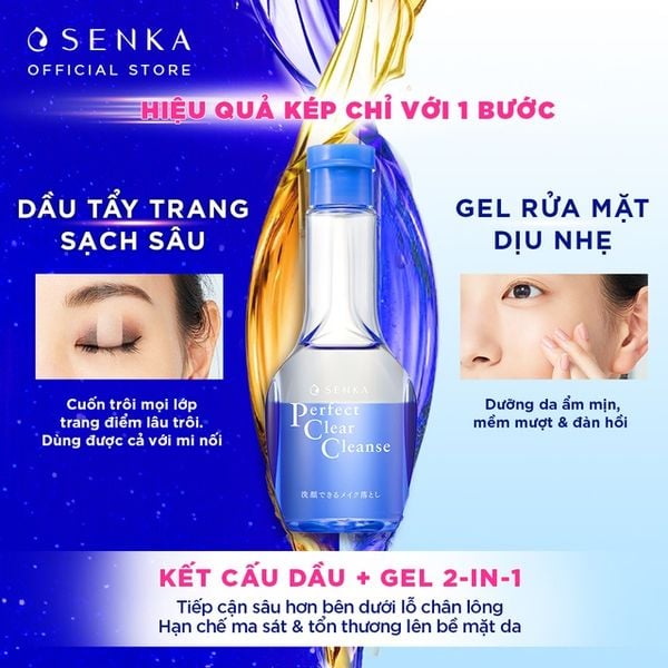  Gel Rửa Mặt Tẩy Trang Senka Sạch Sâu 2 Trong 1 Perfect Clear Cleanser 170ml 
