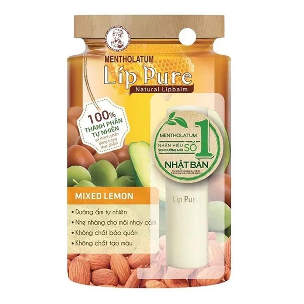 Son Dưỡng Mentholatum Không Màu Dưỡng Ẩm Cho Môi Mềm Căng Mọng Lip Pure 3.9g
