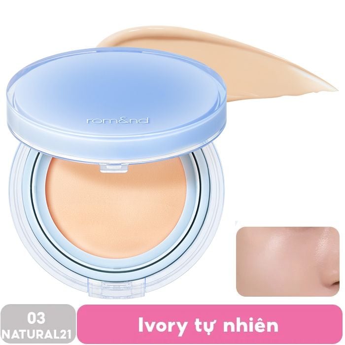 [VE-EASY] Phấn Nước Trang Điểm Che Phủ Tự Nhiên, Căng Bóng Thuần Chay Romand Bare Water Cushion SPF38/PA++++ 20g