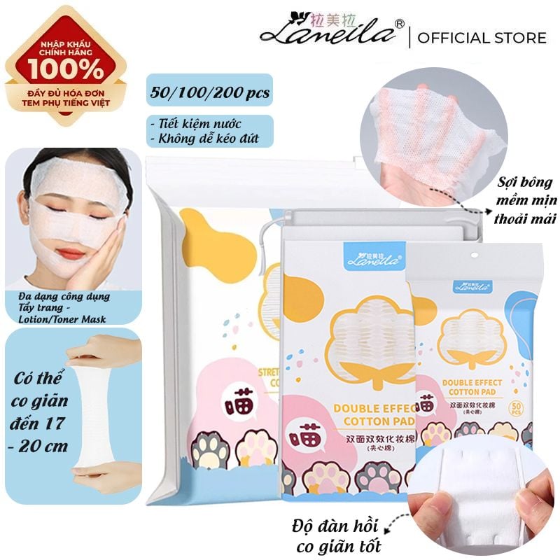 [NHẬP KHẨU] Bông Tẩy Trang Lameila Đa Năng, Đắp Lotion Mask, Toner Mask, Mềm Mịn Thấm Hút Cực Tốt