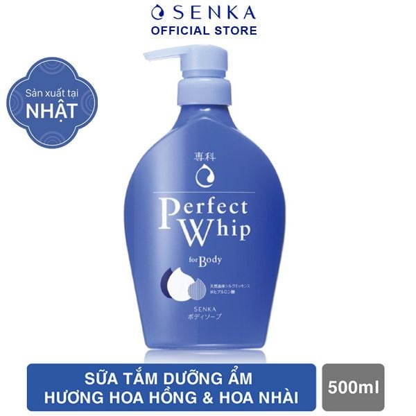 Sữa Tắm Senka Dưỡng Ẩm Hương Hoa Hồng & Hoa Nhài Perfect Whip For Body 500ml