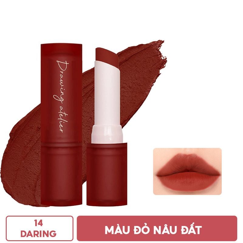 Son Thỏi Lì, Lên Màu Chuẩn I'm Meme Drawing Atelier Velvet Lipstick 3.5g