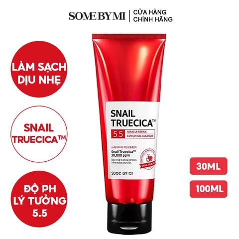 Sữa Rửa Mặt Dạng Gel Hỗ Trợ Phục Hồi Da Some by Mi Snail Truecica Miracle Repair Low PH Gel Cleanser