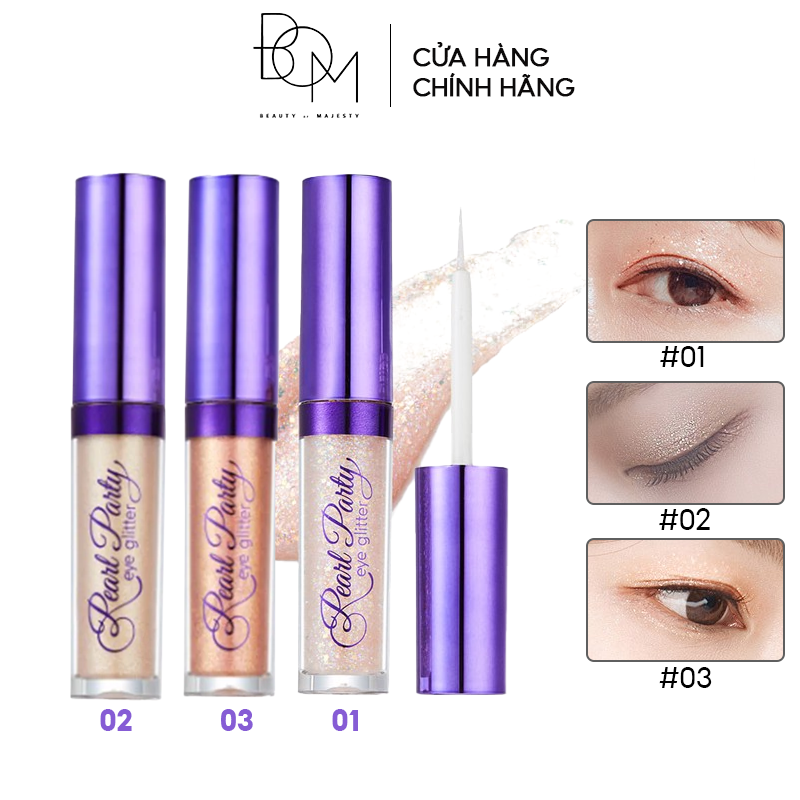 Gel Nhũ Mắt Xinh Lung Linh B.O.M Pearl Party Eye Glitter 3.5g