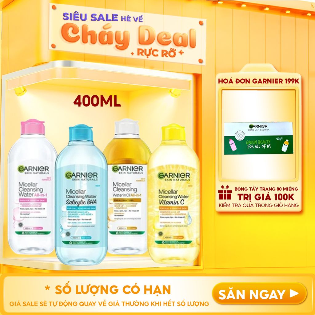 Nước Tẩy Trang Garnier Làm Sạch Sâu Micellar Cleansing Water