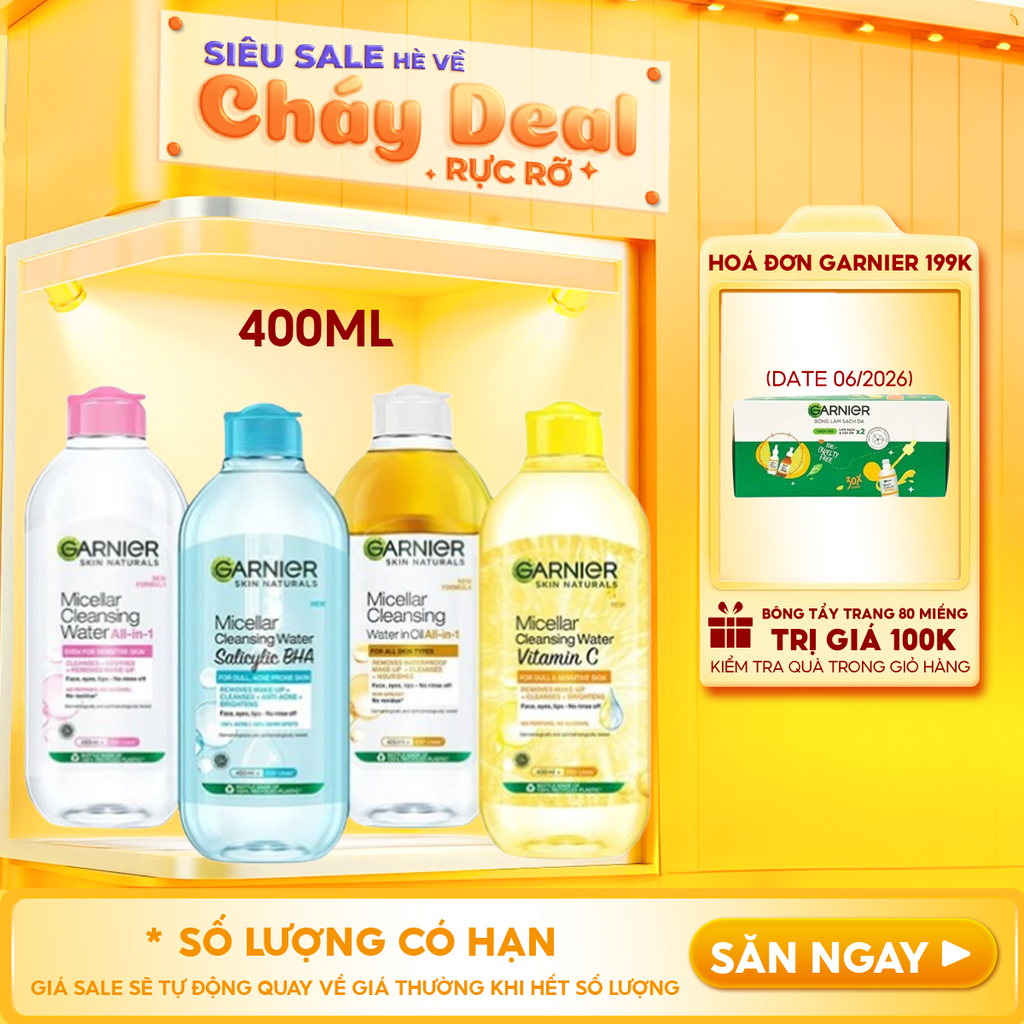 Nước Tẩy Trang Garnier Làm Sạch Sâu Micellar Cleansing Water