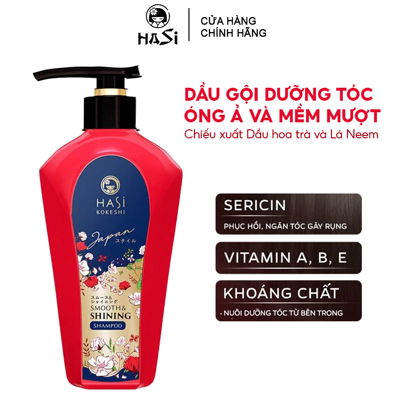 [450g] Dầu Gội Hasi Dưỡng Tóc Óng Ả Và Mềm Mượt Smooth & Shining Shampoo