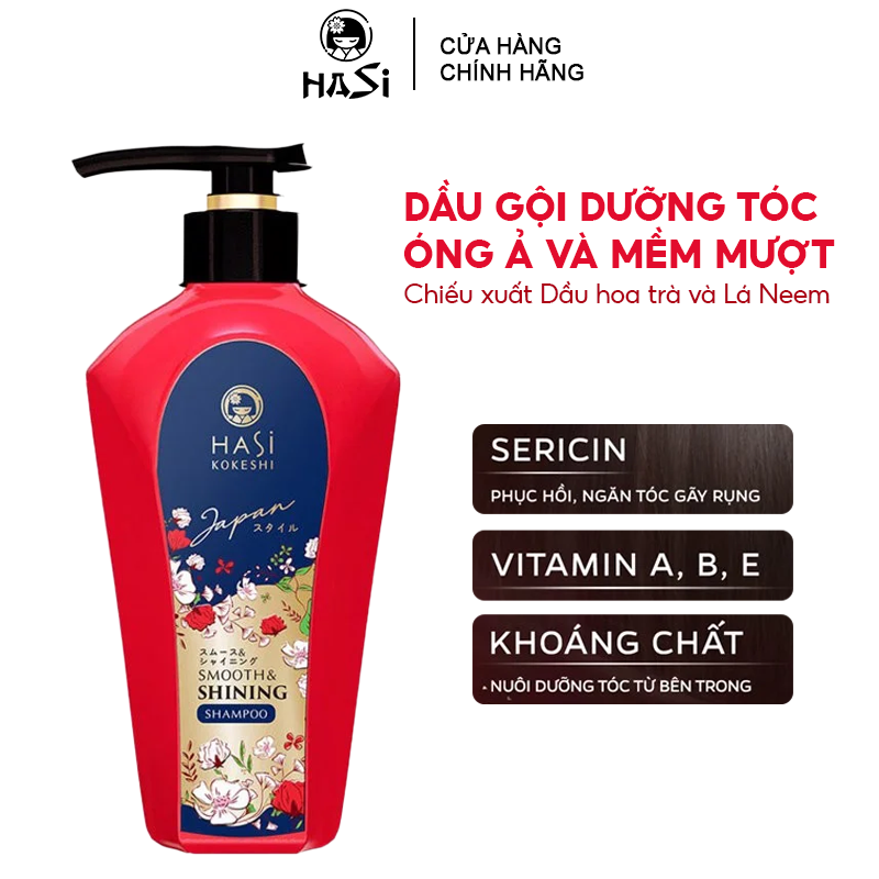 [450g] Dầu Gội Dưỡng Tóc Óng Ả Và Mềm Mượt Hasi Smooth & Shining Shampoo