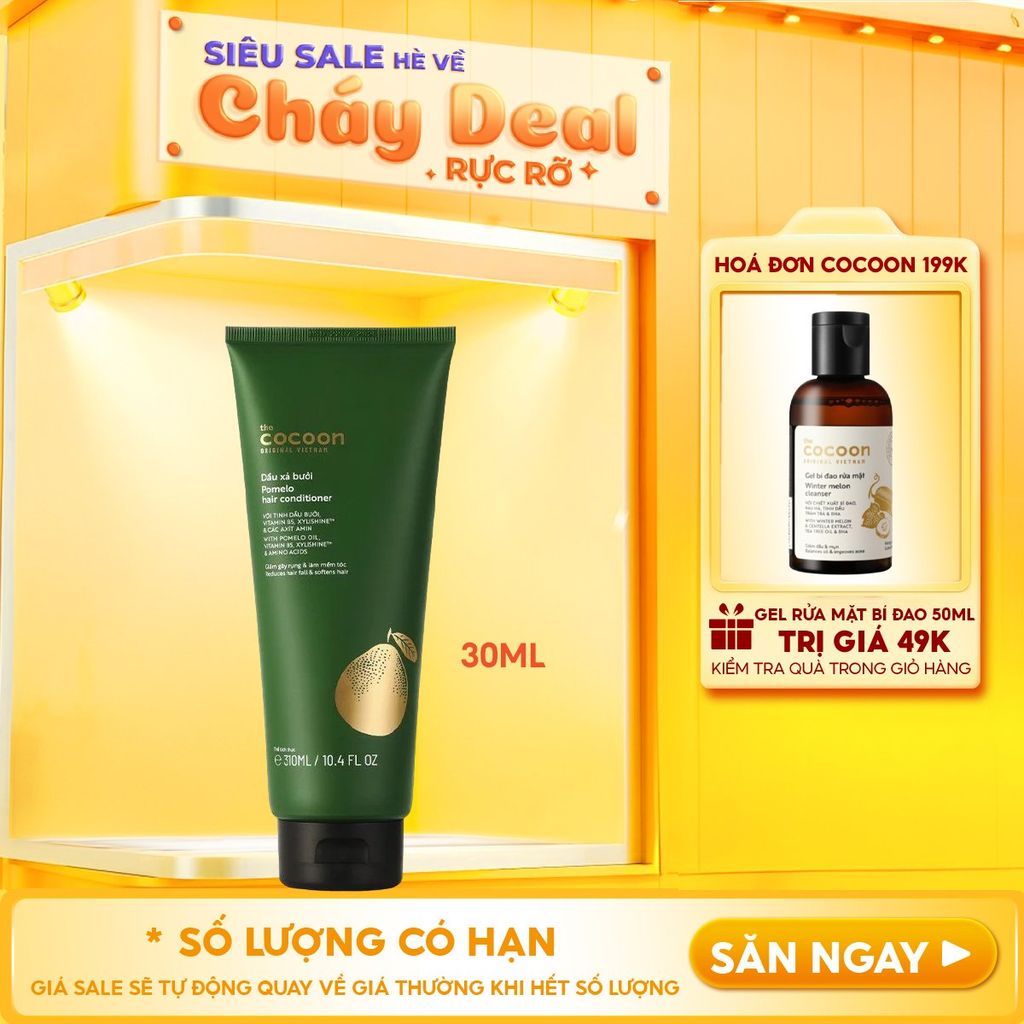 Dầu Xả Tinh Chất Dầu Bưởi Giúp Giảm Gãy Rụng &Hỗ Trợ Mọc Tóc Cocoon Pomelo Conditioner 310ml
