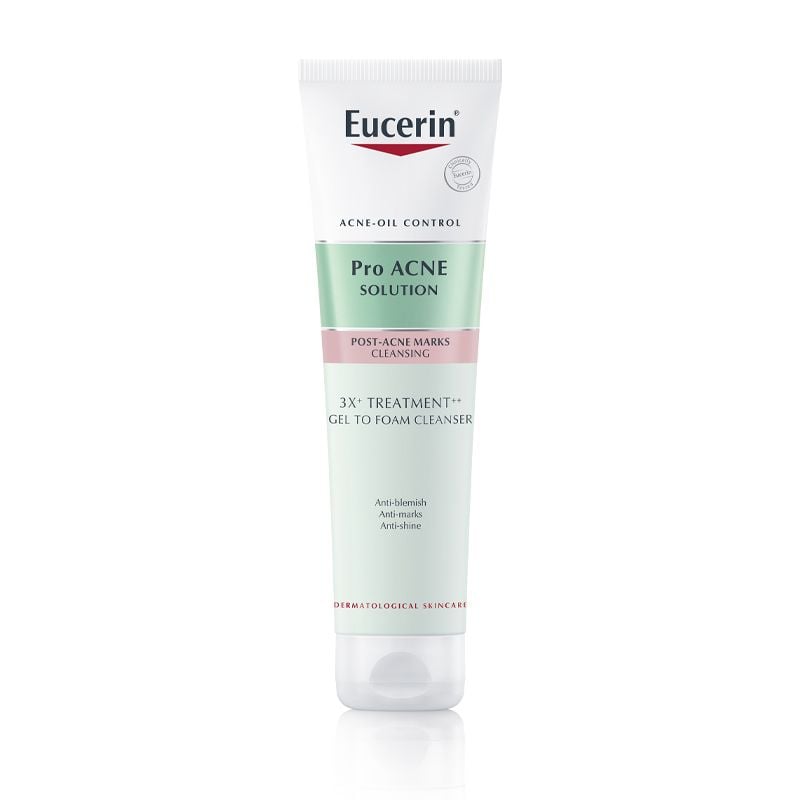 Sữa Rửa Mặt Dạng Gel Eucerin Cho Da Mụn Acne-Oil Control Pro Acne Solution 3X Treatment Gel To Foam Cleanser