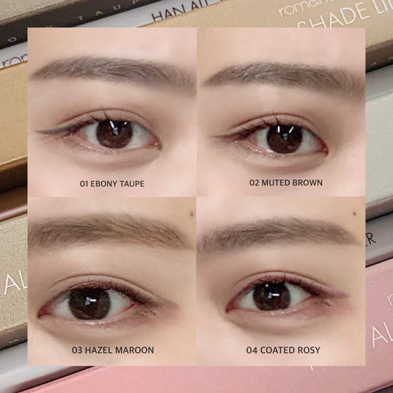 Chì Kẻ Mắt Dạng Sáp Nét Mảnh, Lâu Trôi Romand Han All Shade Liner 0.09g