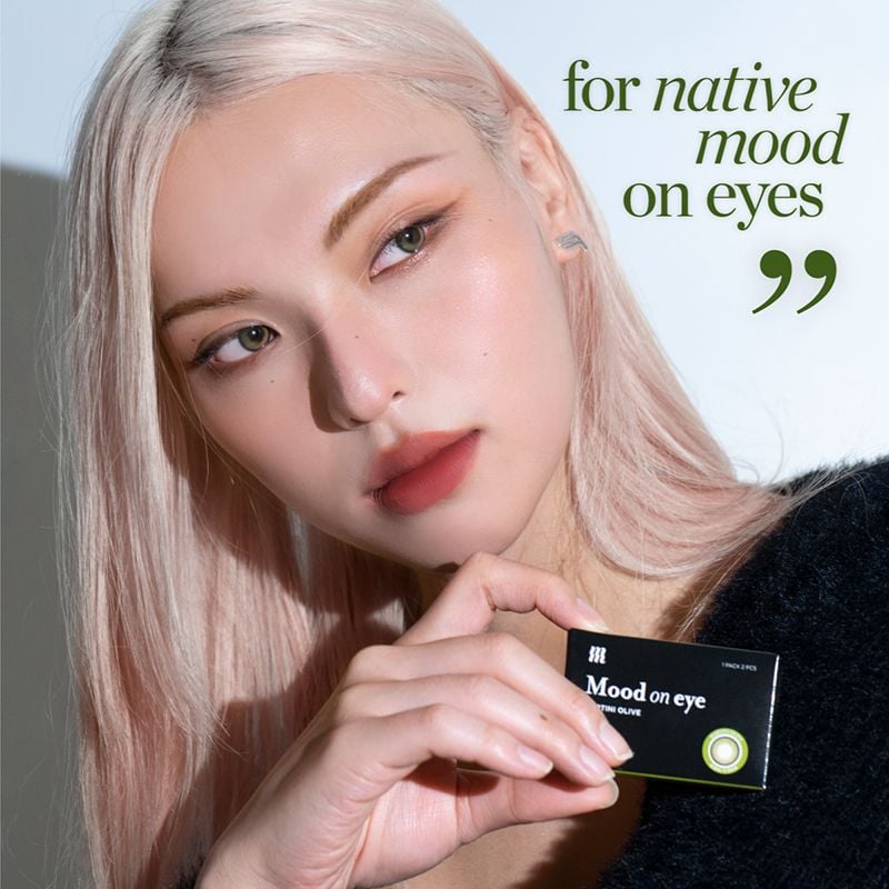 Kính Áp Tròng Merzy Lens Mắt Màu Tự Nhiên, Cao Cấp Hàn Quốc Mood On Eye Contact Lens