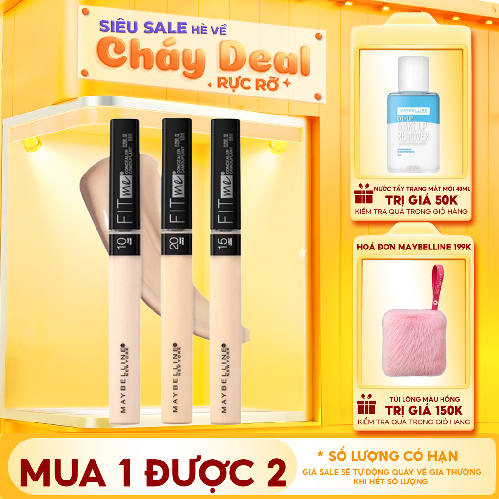 Kem Che Khuyết Điểm Maybelline Mịn Lì Fit Me Concealer With Chamomile Extract 6.8ml
