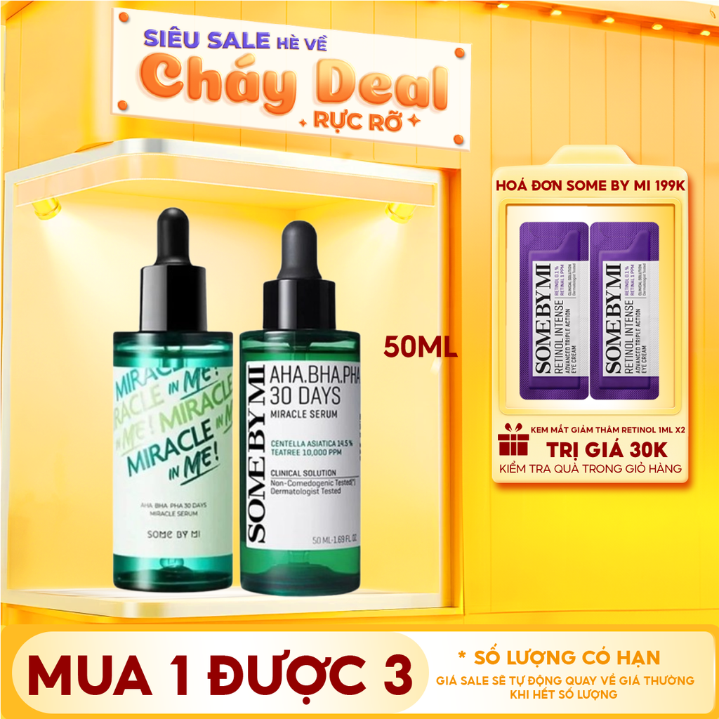 Serum Some By Mi Cải Thiện Da Mụn AHA-BHA-PHA 30 Days Miracle Serum